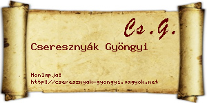 Cseresznyák Gyöngyi névjegykártya